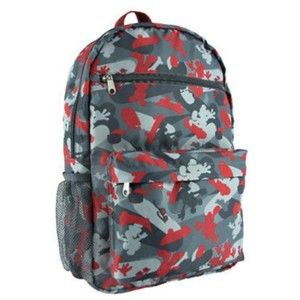 Disney Parks Mickey Mouse Skateboard Backpack - Black Grey and Red